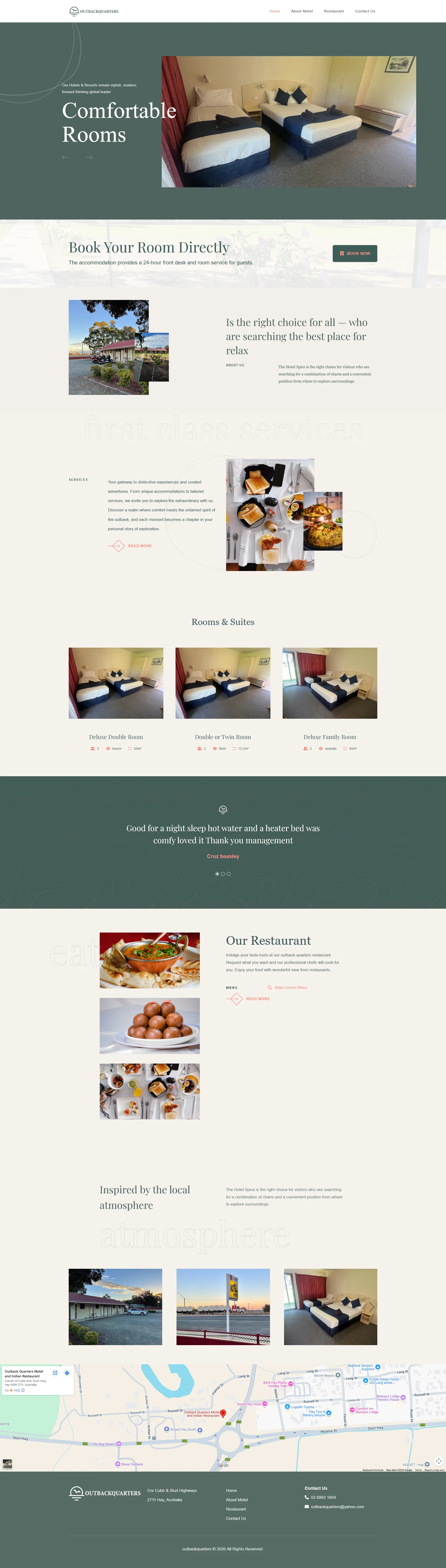 Outback Quarters Motel — website by Almighty Webions