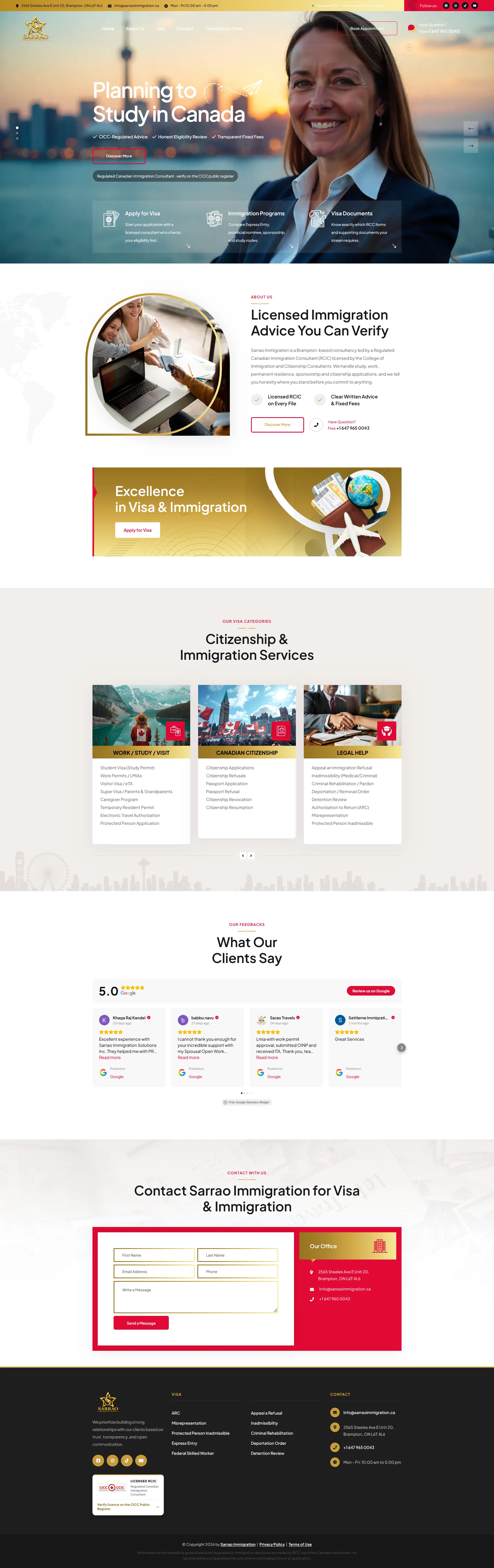 Sarrao Immigration — website by Almighty Webions